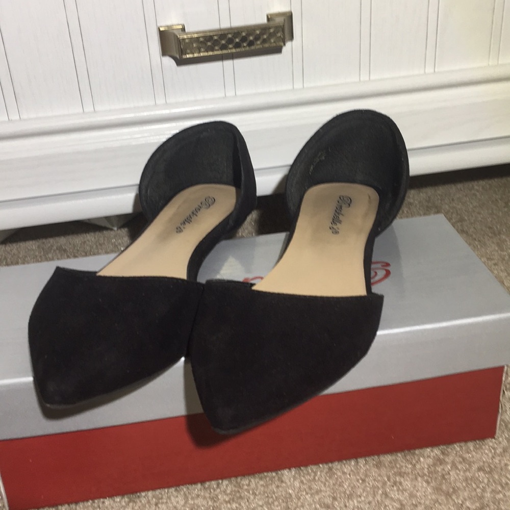 Velvet Black Flats